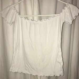 Brandy Melville white off the shoulder tee